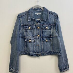 GG JEANS - Classic Blue Denim Jean Jacket with Gold Buttons